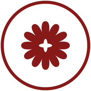 Grafik einer Blüte als Sinnbild für Erdbestattungen